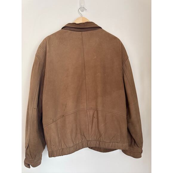 St. John's Bay Vintage Classic Suede Bomber Jacket, Size Large - Picture 5 of 7